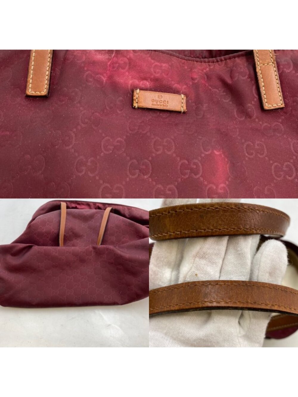 Gucci GG Nylon Tote Red - Picture 8 of 12
